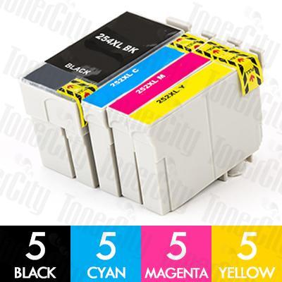 Compatible Epson 254XL + 252XL High Yield 20 Pack Inkjet Cartridge Combo