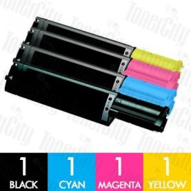 Epson S050187-S050190 (AL-C1100/C1100N/CX11N/CX11NF) 4 Pack Compatible Toner Cartridge Combo