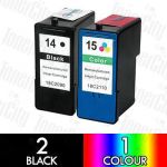 Lexmark 14 Black + 15 Colour (3 Pack) Compatible Inkjet Cartridge Combo