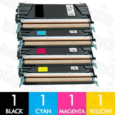 Lexmark C5220KS-C5220YS (C522N/C524N/C532N/C534DN) 4 Pack Compatible Toner Cartridge Combo