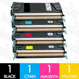 Lexmark C5220KS-C5220YS (C522N/C524N/C532N/C534DN) 4 Pack Compatible Toner Cartridge Combo