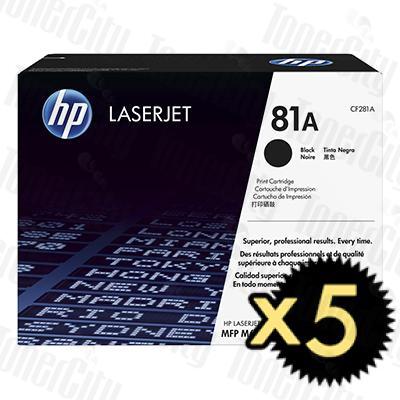 HP 81A (CF281A) Black 5 Pack Genuine Toner Cartridge