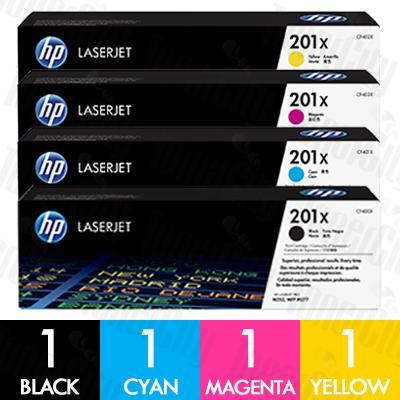 HP 201X (CF400X-CF403X) 4 Pack Genuine Toner Cartridge Combo