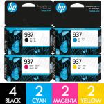 Genuine HP 937 4S6W5NA 4S6W2NA 4S6W3NA 4S6W4NA 10-Pack Inkjet Cartridges Combo 4S6W2NA - 4S6W5NA