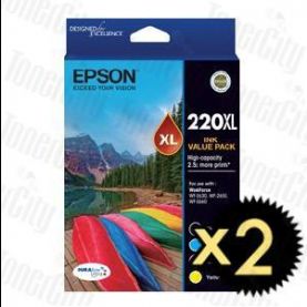 2 x Epson 220XL (C13T294692) Value Pack Genuine Inkjet Cartridge
